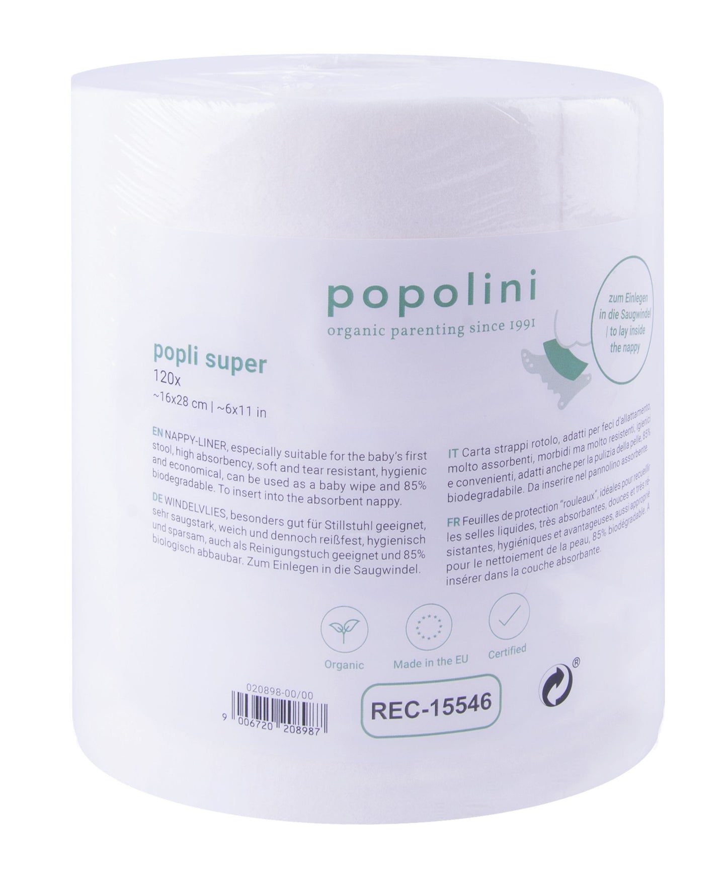 Popolini Popli Super Windelvlies (120 Blatt)